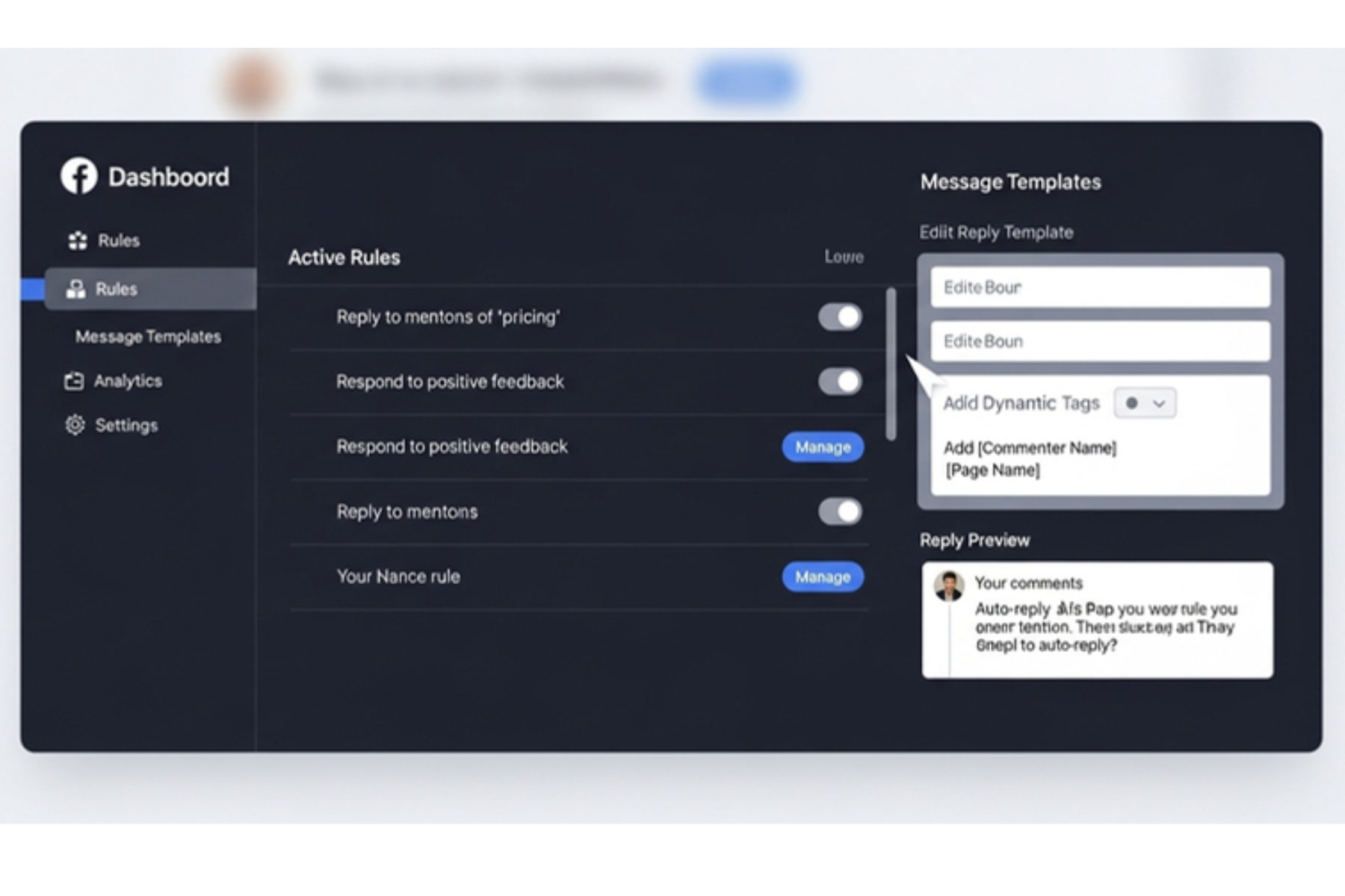 auto reply comment facebook page